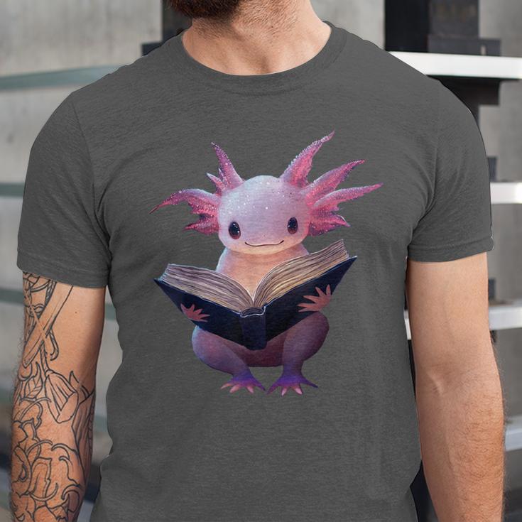 Axolotl Bookworm Reading Book Kawaii Graphic Unisex Jersey T-Shirt Axolotl Bookworm Reading Book Kawaii Graphic Unisex Jersey T-Shirt