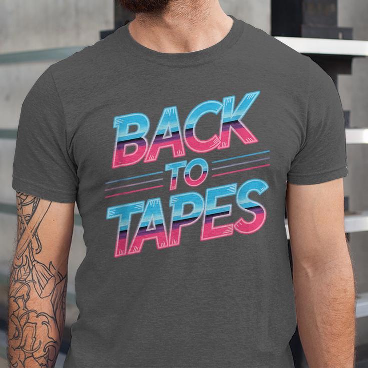 Back To Tapes Retro Cassette Mixtape 80s Nostalgia Unisex Jersey T-Shirt