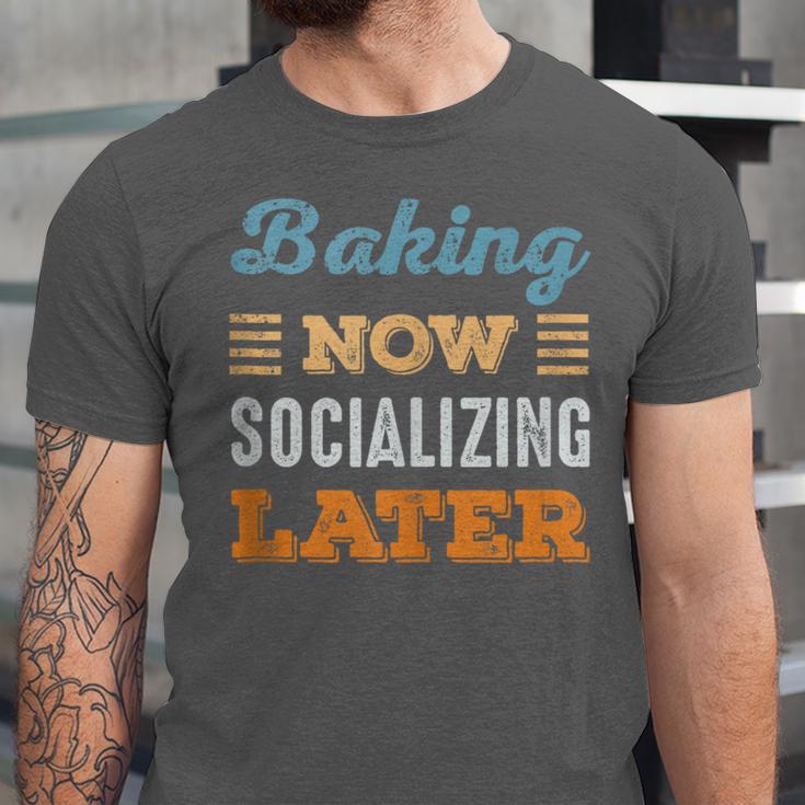 Baking Now Minimal Socializing Introvert Vintage Unisex Jersey T-Shirt Baking Now Minimal Socializing Introvert Vintage Unisex Jersey T-Shirt