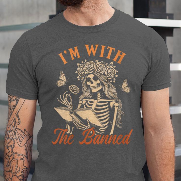 Banned Book Reading Squad Bookish I'm With The Banned Unisex Jersey T-Shirt