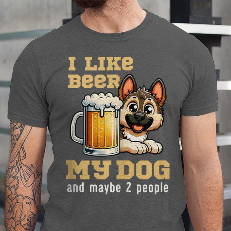I Like Beer My Dog And Maybe 2 People Introvert Pun Unisex Jersey T-Shirt I Like Beer My Dog And Maybe 2 People Introvert Pun Unisex Jersey T-Shirt