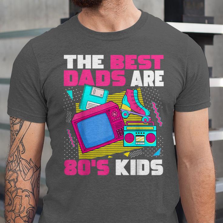 The Best Dads Are 80s Kids 80s Dad Nostalgia Unisex Jersey T-Shirt