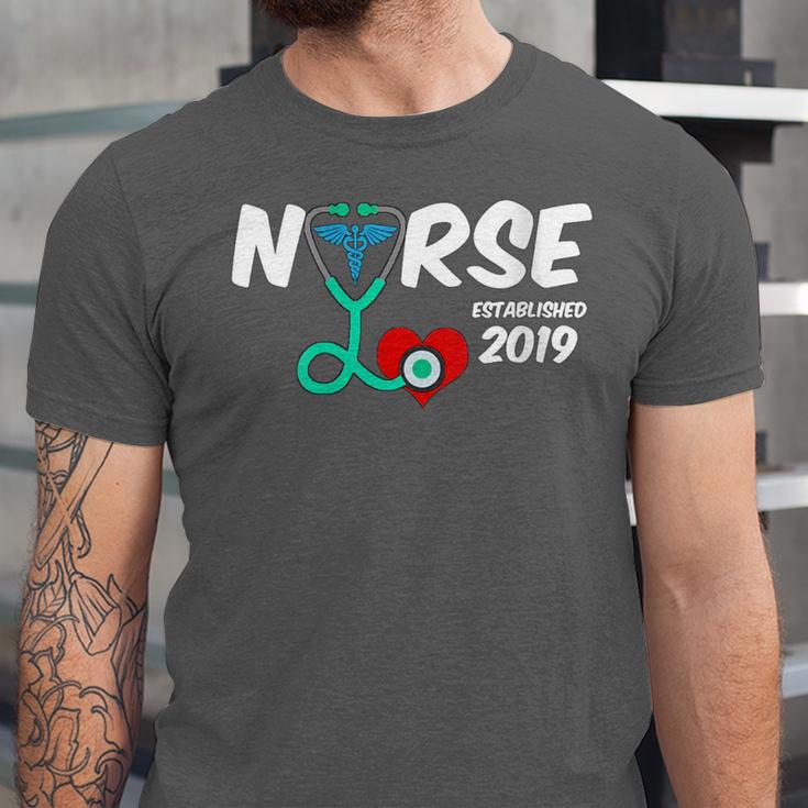 Best Nurse Graduation- RN Nurse Established 2019 LPN Unisex Jersey T-Shirt