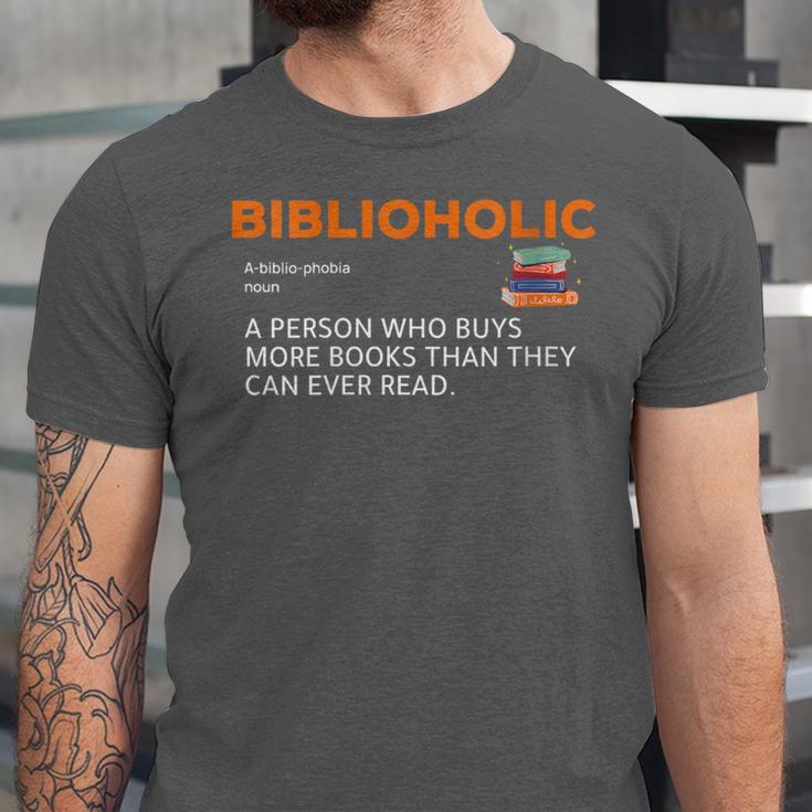 Biblioholic Definition Reading Nerd Book Lovers Geek Unisex Jersey T-Shirt Biblioholic Definition Reading Nerd Book Lovers Geek Unisex Jersey T-Shirt