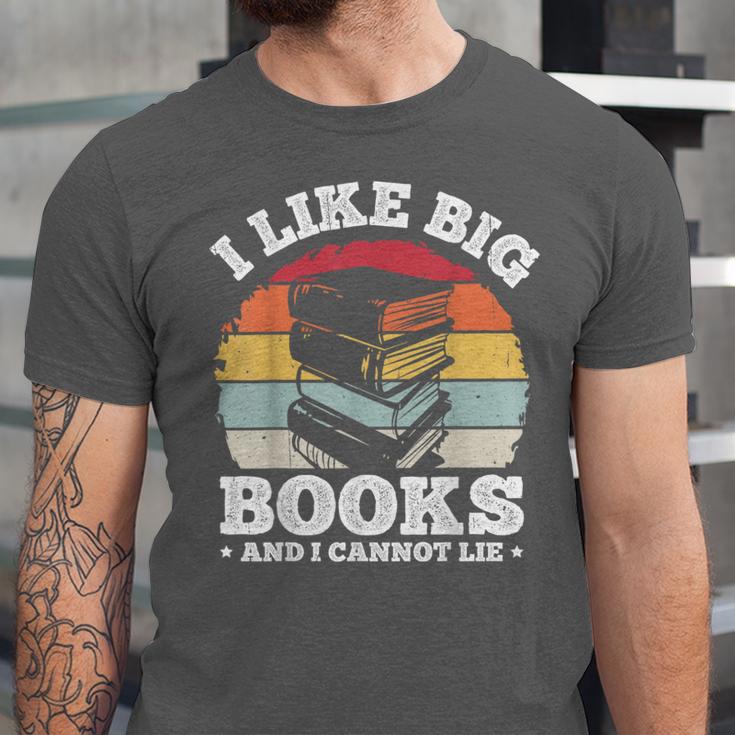 I LIKE BIG BOOKS AND I CANNOT LIE Book Lover Print Unisex Jersey T-Shirt I LIKE BIG BOOKS AND I CANNOT LIE Book Lover Print Unisex Jersey T-Shirt