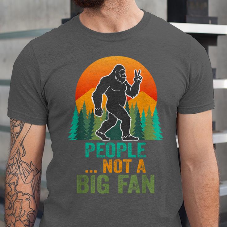 Bigfoot Introvert People Not A Big Fan Retro Sasquatch Unisex Jersey T-Shirt