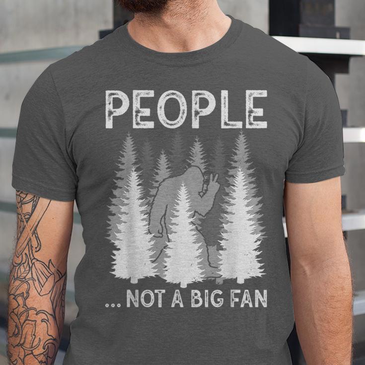 Bigfoot People Not a Big Fan Sasquatch Introvert Unisex Jersey T-Shirt