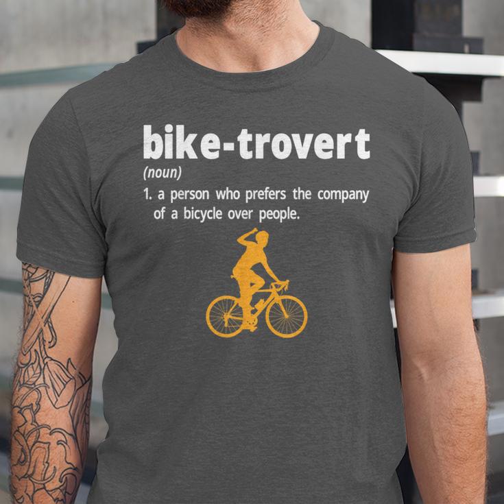 Bike-Trovert Bicycle Humor Definition Introvert Unisex Jersey T-Shirt