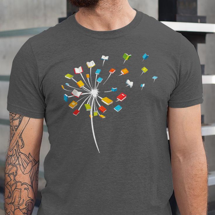 Book Dandelion Reading Lover Bookworm Bookish Librarian Read Unisex Jersey T-Shirt