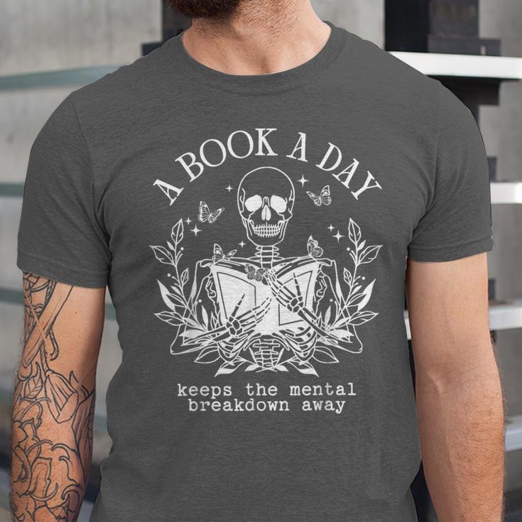 A Book A Day Keep The Mental Breakdown Away Unisex Jersey T-Shirt