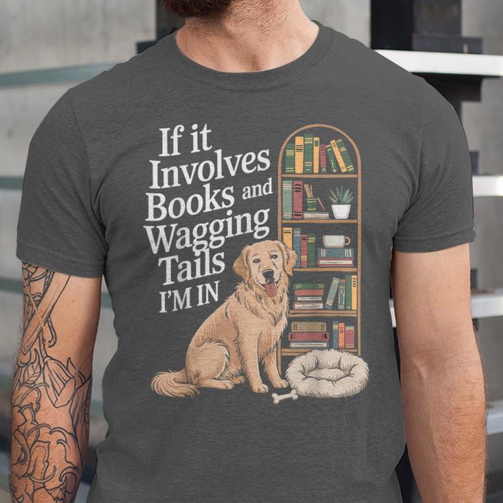 Book And Dog Lover Bookworm Reader Book Lover Unisex Jersey T-Shirt Book And Dog Lover Bookworm Reader Book Lover Unisex Jersey T-Shirt