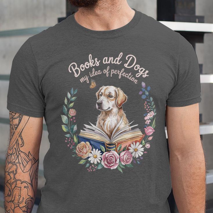 Book And Dog Lover Reading Humor Librarian Unisex Jersey T-Shirt