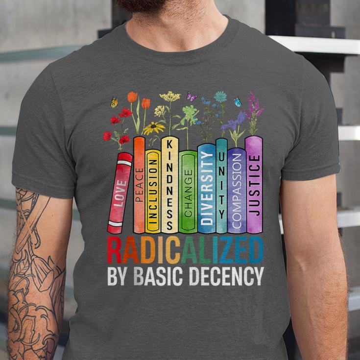 Book Flower Radicalized By Basic Decency Feminist Lgbt Unisex Jersey T-Shirt Book Flower Radicalized By Basic Decency Feminist Lgbt Unisex Jersey T-Shirt
