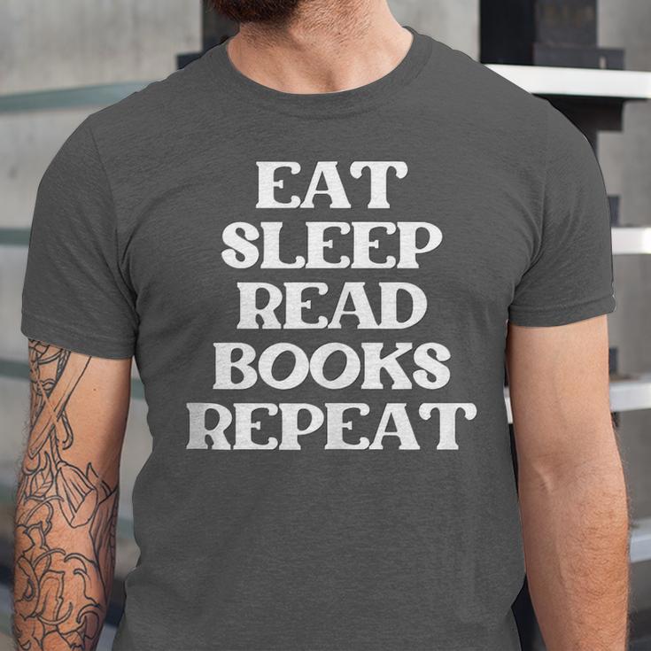 Book Lover Book Eat Sleep Read Books Repeat Unisex Jersey T-Shirt
