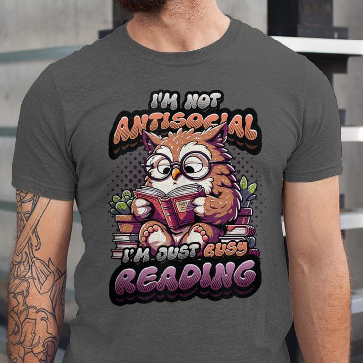 Book Lover Owl Reading Books Introvert Bookworm Unisex Jersey T-Shirt Book Lover Owl Reading Books Introvert Bookworm Unisex Jersey T-Shirt