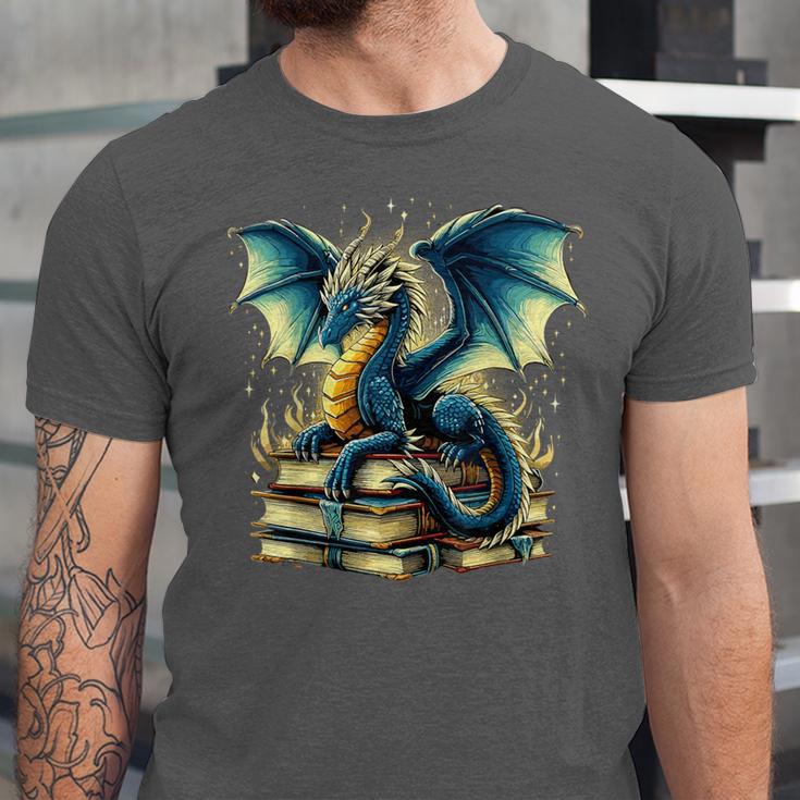Book Lover Reading Fantasy Dragon Unisex Jersey T-Shirt