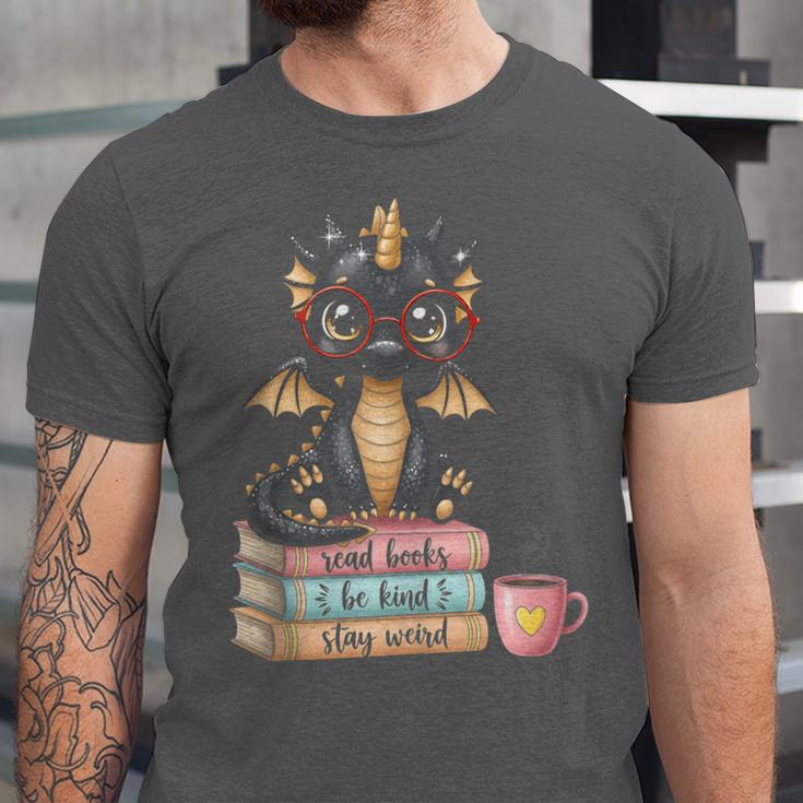Book Lover Stay Weird Be Kind Read Books Baby Dragon Unisex Jersey T-Shirt Book Lover Stay Weird Be Kind Read Books Baby Dragon Unisex Jersey T-Shirt