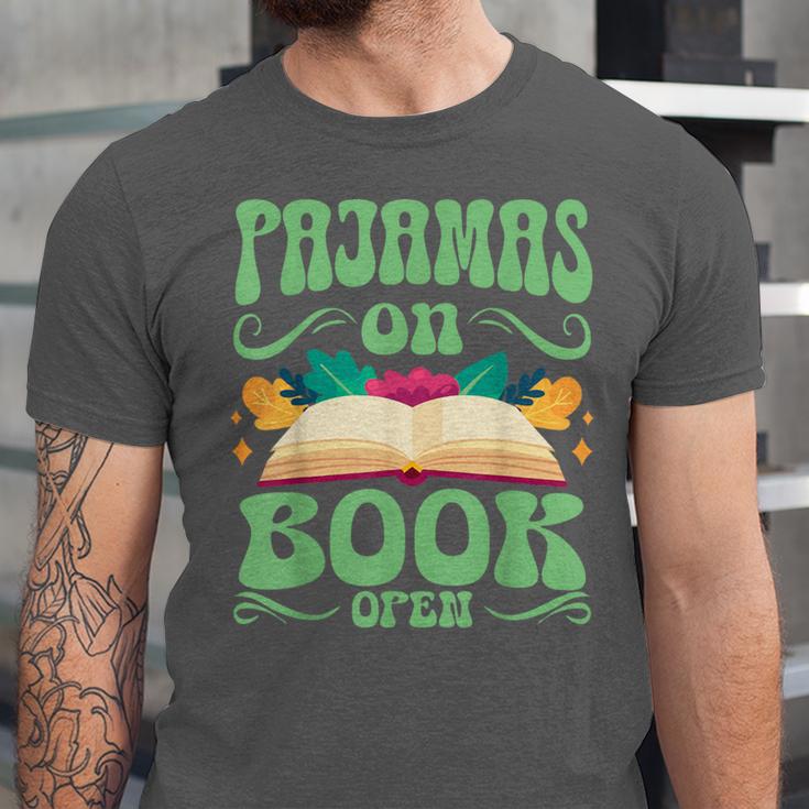 Book And Pajama Pajamas On Book Open Unisex Jersey T-Shirt