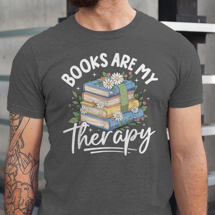Book Are My Therapy Aesthetic Bookish Reading Unisex Jersey T-Shirt Book Are My Therapy Aesthetic Bookish Reading Unisex Jersey T-Shirt