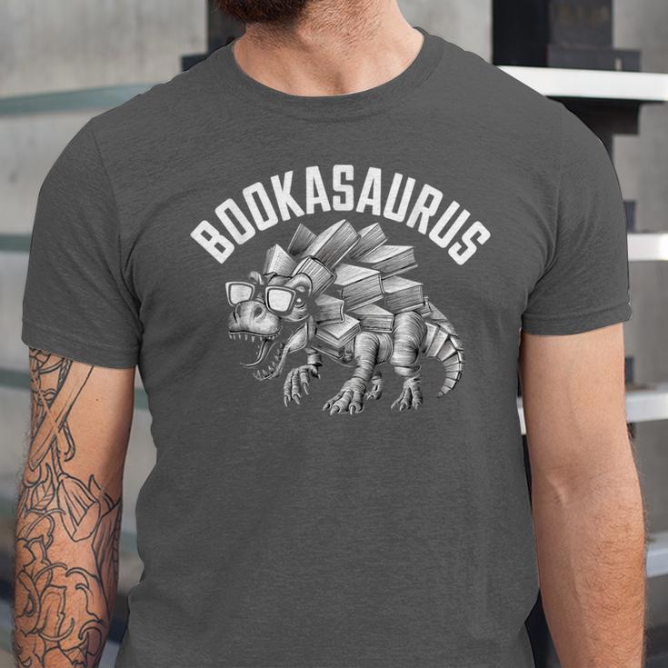 Book T-Rex Dino Bookworm Reading Book Dinosaur Unisex Jersey T-Shirt