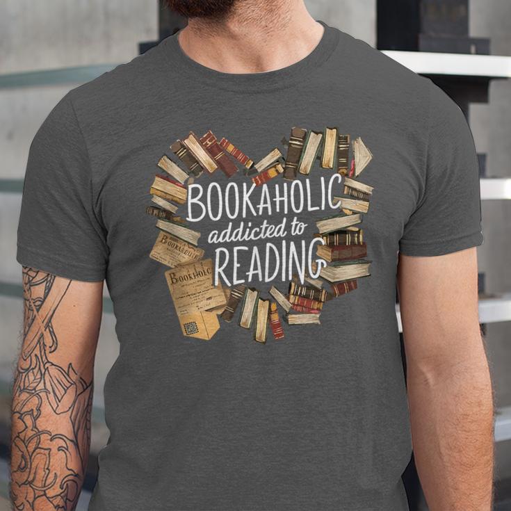 Bookaholic Addicted To Reading Book Lovers Literacy Unisex Jersey T-Shirt