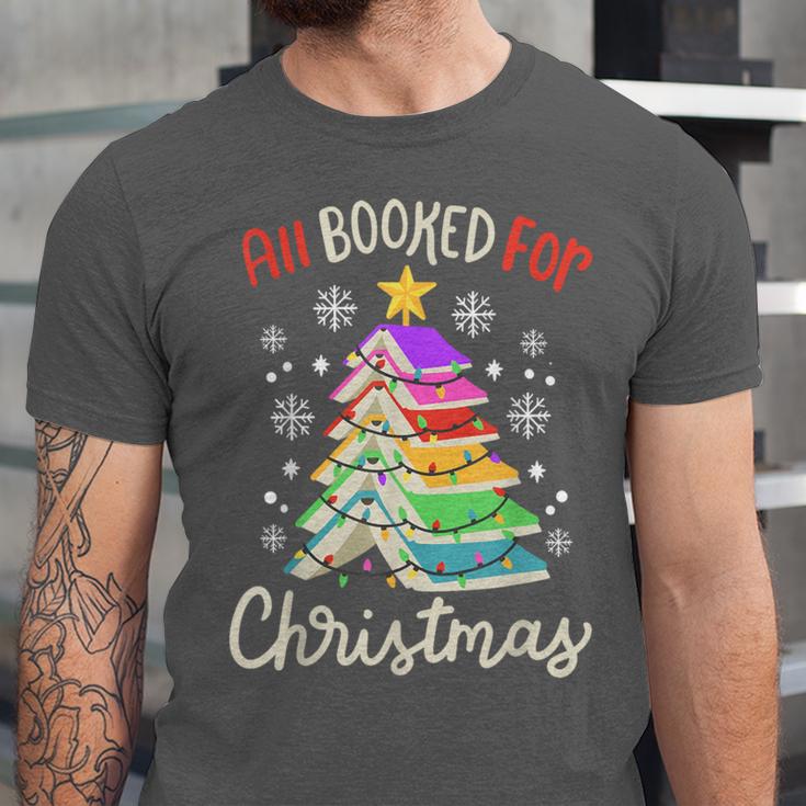 All Booked For Christmas Book Lovers Xmas Tree Women Unisex Jersey T-Shirt