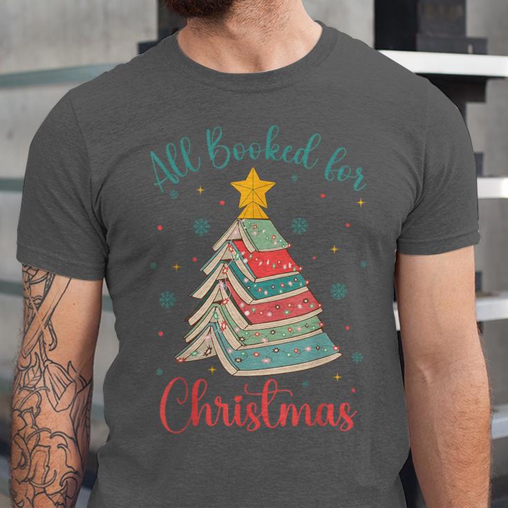 All Booked For Christmas Tree Book Bookish Christmas Unisex Jersey T-Shirt