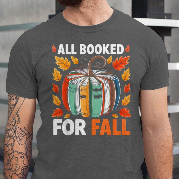 All Booked For Fall Book Pumpkin Autumn Thanksgiving Teacher Unisex Jersey T-Shirt All Booked For Fall Book Pumpkin Autumn Thanksgiving Teacher Unisex Jersey T-Shirt