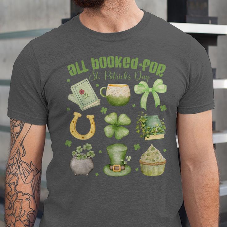 ALL Booked For St Patricks Day Bookish Leprechaun Bookworm Unisex Jersey T-Shirt
