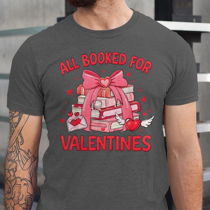 All Booked For Valentine Bow Books Lover Teacher Girl Women Unisex Jersey T-Shirt