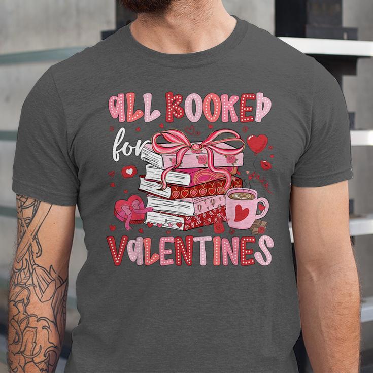 All Booked For Valentines Book Coffee Teacher Women Unisex Jersey T-Shirt
