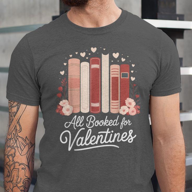 All Booked For Valentines Book Lovers Hearts Unisex Jersey T-Shirt