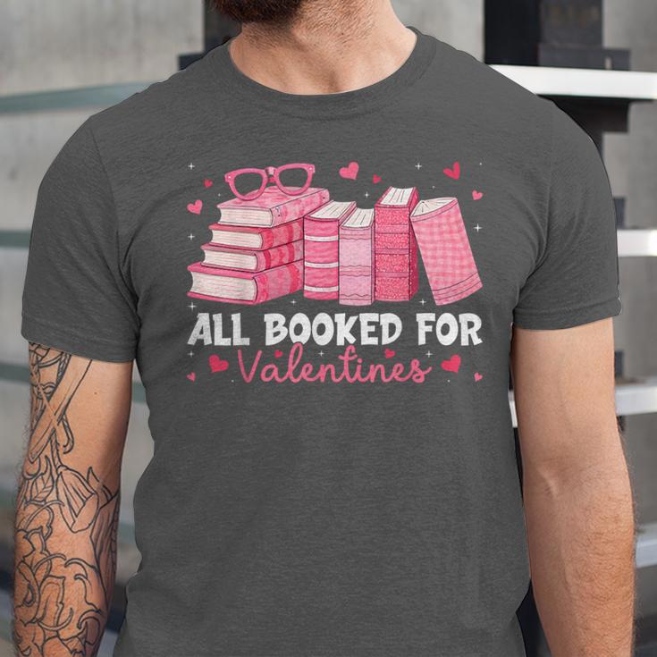 All Booked For Valentines Couple Bookworms Valentine’s Day Unisex Jersey T-Shirt