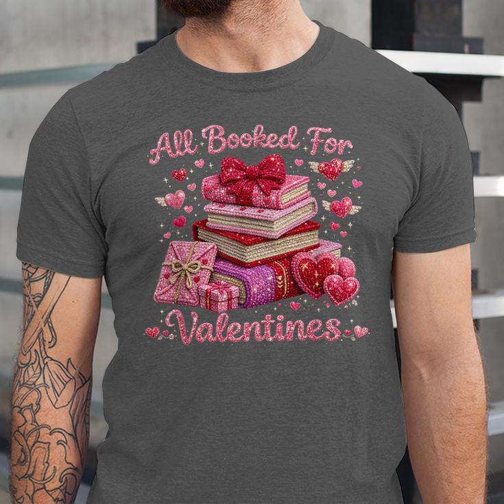 All Booked Valentine's Girly Teacher Coquette Love Unisex Jersey T-Shirt