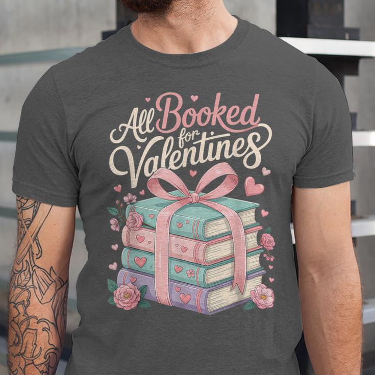 All Booked For Valentines Stacked Books Unisex Jersey T-Shirt All Booked For Valentines Stacked Books Unisex Jersey T-Shirt