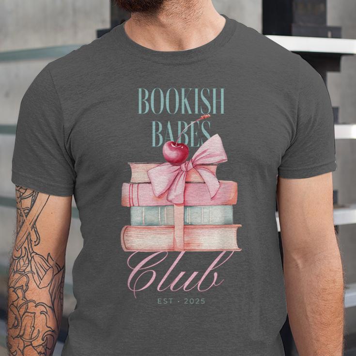 Bookish Babes Club Cute Pink Book Stack With Bow Unisex Jersey T-Shirt
