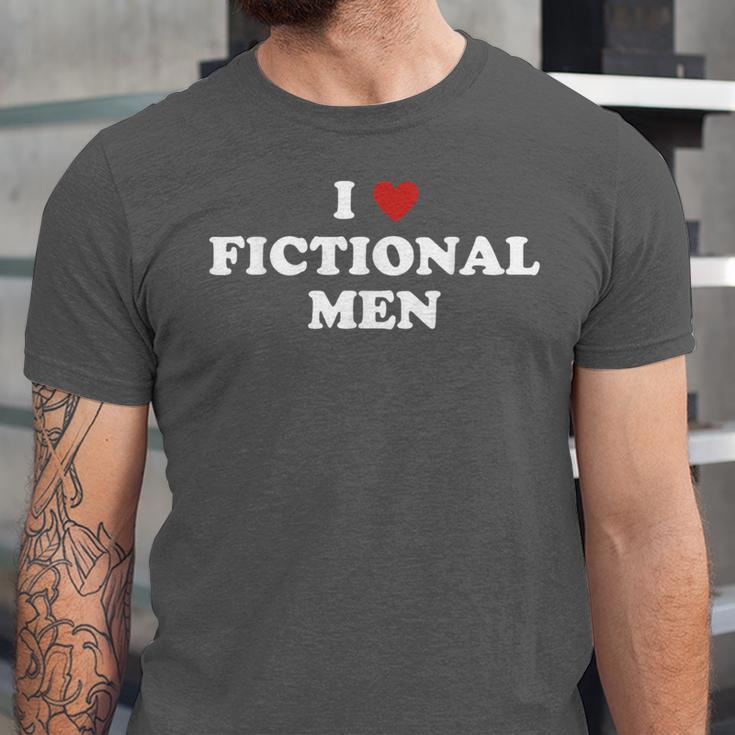 Bookish Quote Reading Lover I Love Fictional Men Unisex Jersey T-Shirt