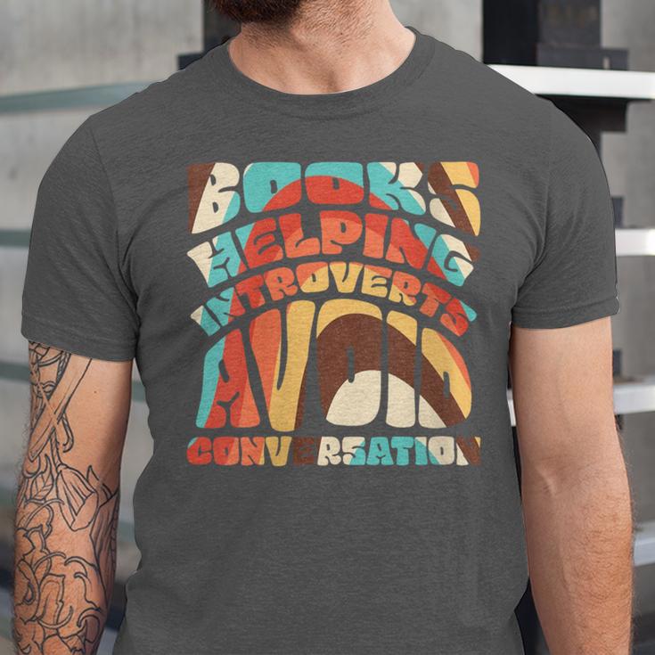 Books Helping Introverts Avoid Conversation Unisex Jersey T-Shirt Books Helping Introverts Avoid Conversation Unisex Jersey T-Shirt