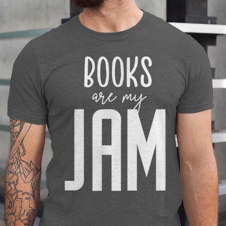Books Are My Jam Graphic For Introverts Unisex Jersey T-Shirt
