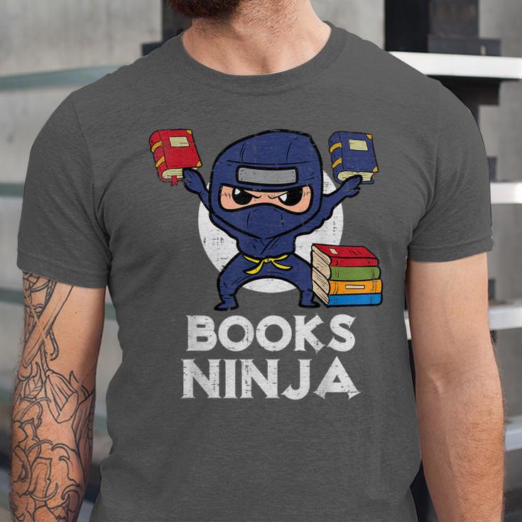 Books Ninja Read Reading Librarian Book Toddler Boys Kids Unisex Jersey T-Shirt