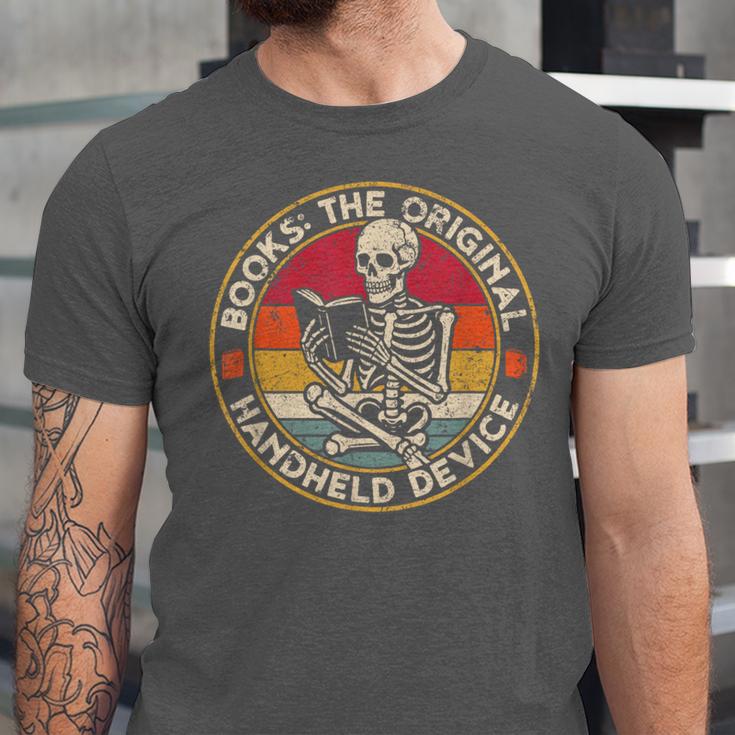 Books The Original Handheld Device Vintage Book Reading Unisex Jersey T-Shirt