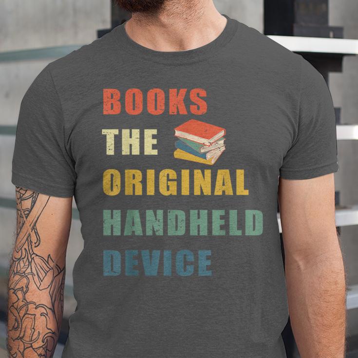 Books The Original Handheld Device Vintage Book Unisex Jersey T-Shirt