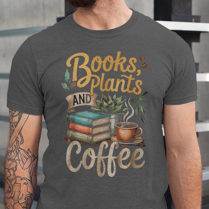 Books Plants And Coffee Growing Plant Gardening Planting Unisex Jersey T-Shirt