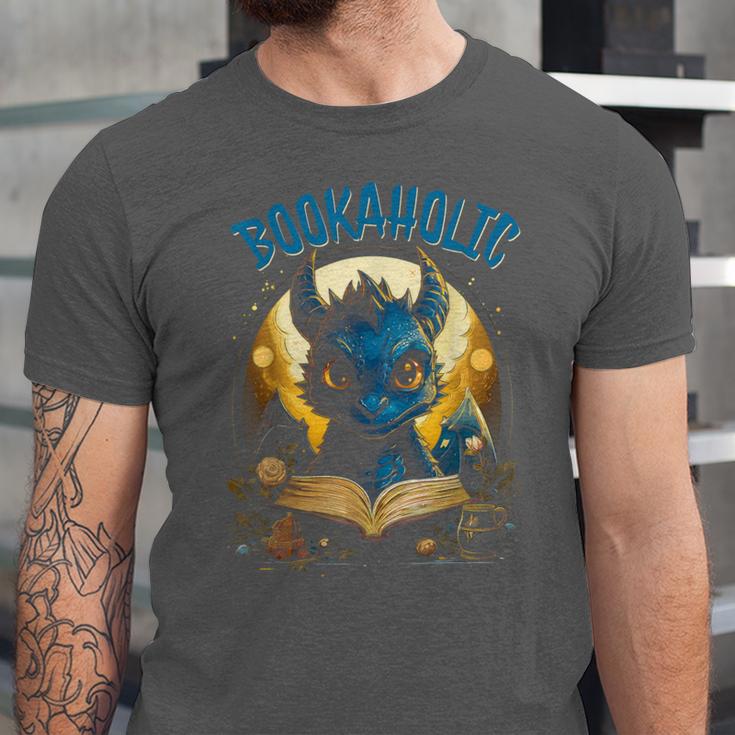 Books Quote Bookaholic Dragon Bookish Reading Unisex Jersey T-Shirt