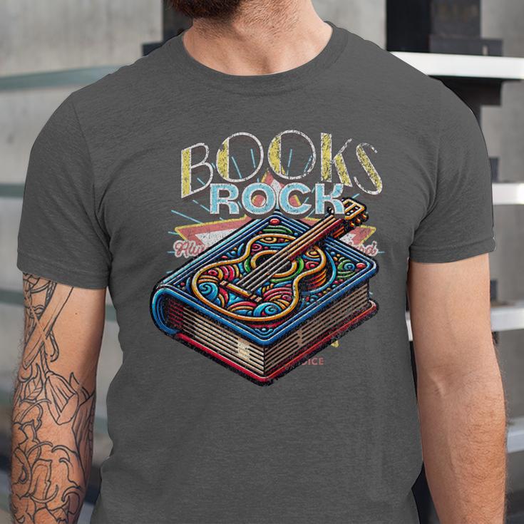 Books Rock Rock'n Roll Science Of Reading Teachers Guitar Unisex Jersey T-Shirt Books Rock Rock'n Roll Science Of Reading Teachers Guitar Unisex Jersey T-Shirt