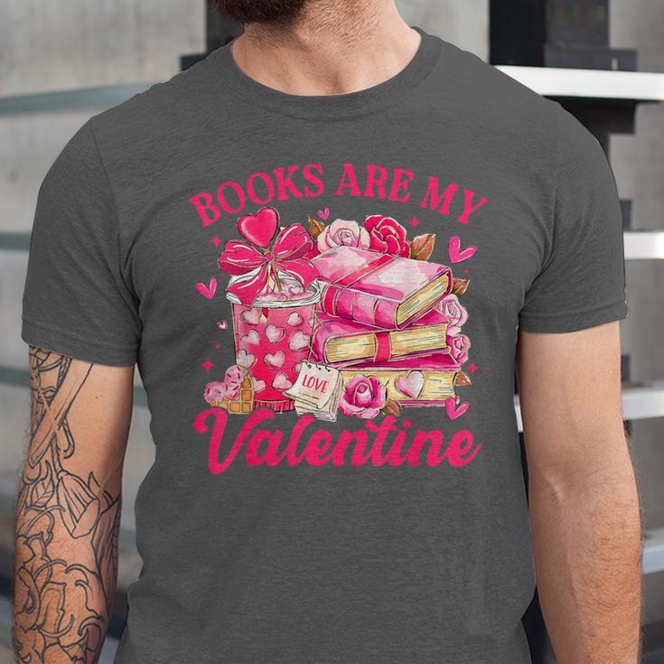 Books Are My Valentine Book Lover Heart Matching Party Unisex Jersey T-Shirt