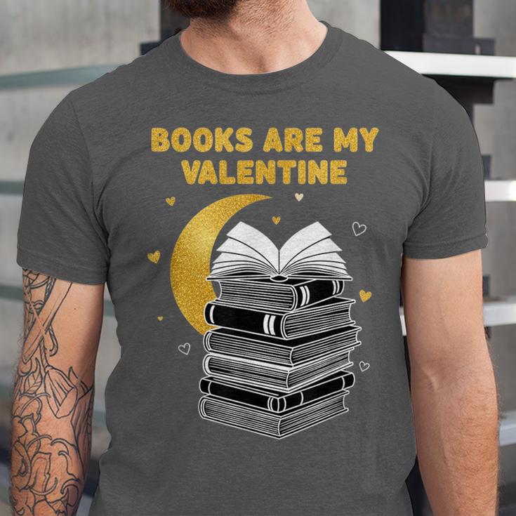 Books Are My Valentine Cute Book Lover Valentine's Day Unisex Jersey T-Shirt
