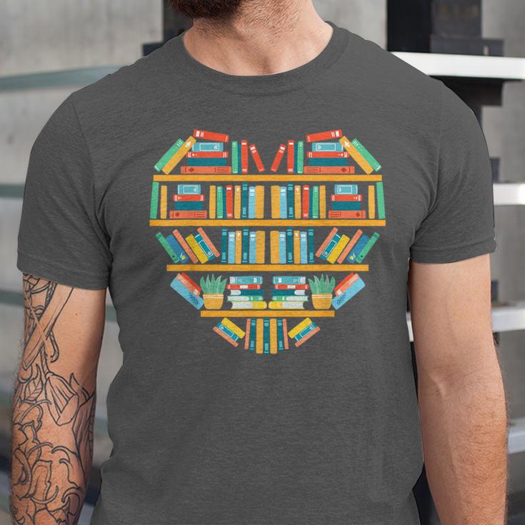 Bookshelf Heart Unisex Jersey T-Shirt Bookshelf Heart Unisex Jersey T-Shirt