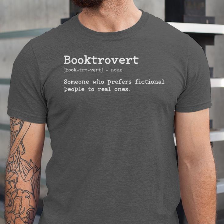 Booktrovert Definition Pun Book Lovers Bookworm Humor Unisex Jersey T-Shirt