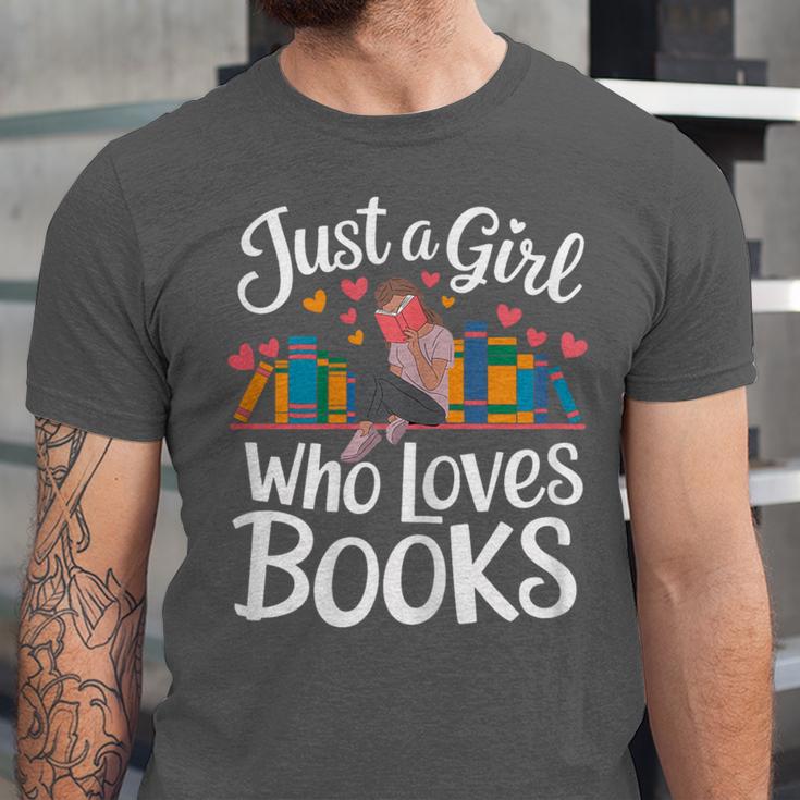 Bookworm Book Just A Girl Who Loves Books Unisex Jersey T-Shirt